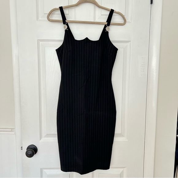 Versace Jeans Couture Vintage Striped Scalloped Neck Dress - Picture 1 of 13